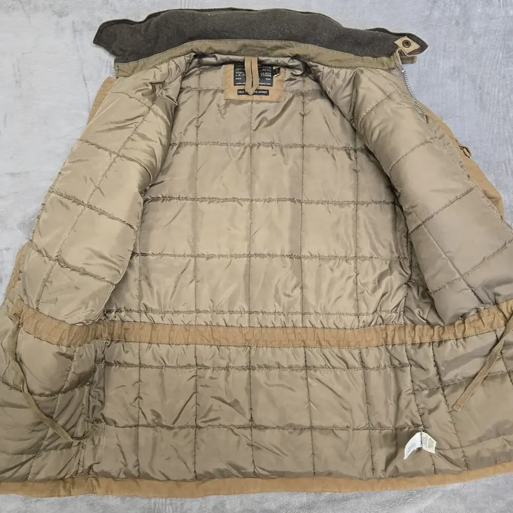 J. Crew NX-631 M65 Military / Mechanic Field Jacket MENS M Hooded Khaki Brown